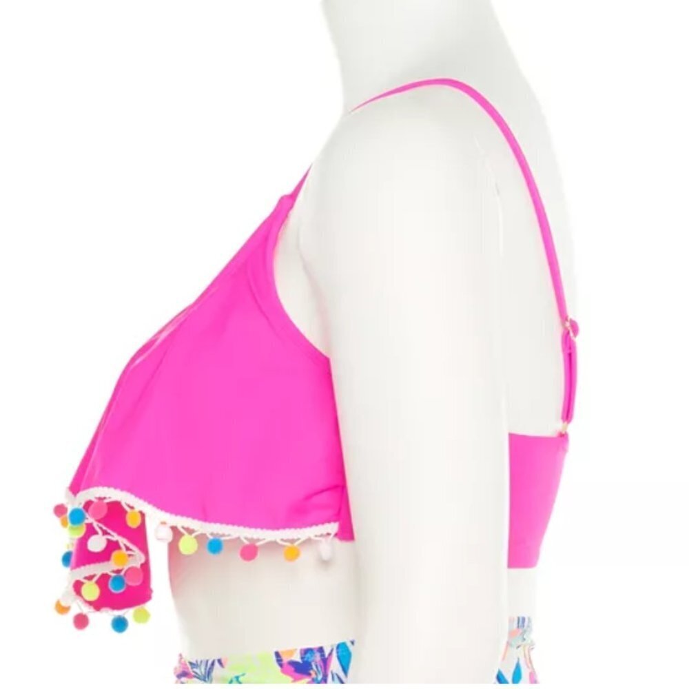 SO Pom-Pom Handkerchief Flounce Bikini Top NWT - Picture 3 of 3